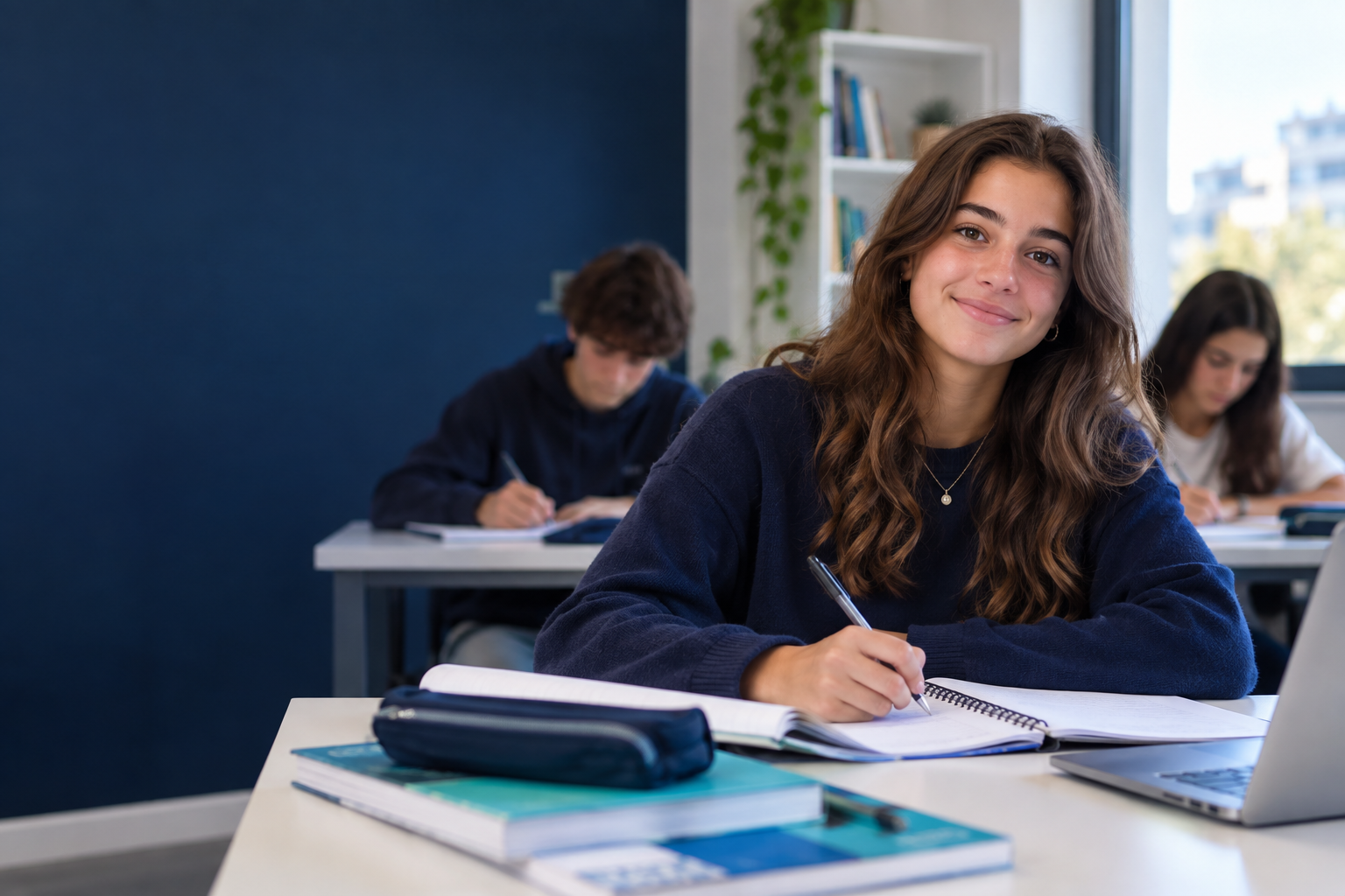 Alunos num espaço de estudo acompanhado